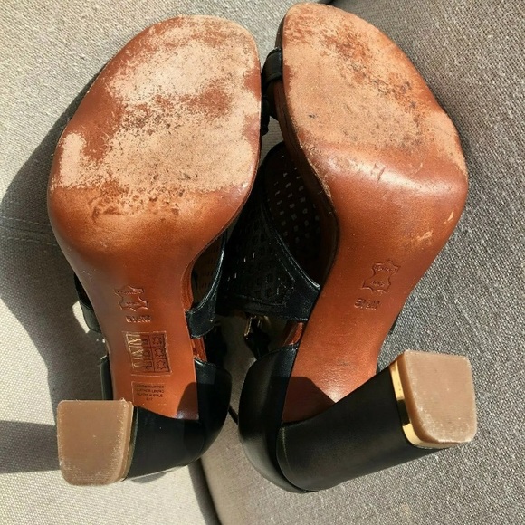 TORY BURCH 5.5 Doris Heel Perforated Leather Black - Picture 8 of 8